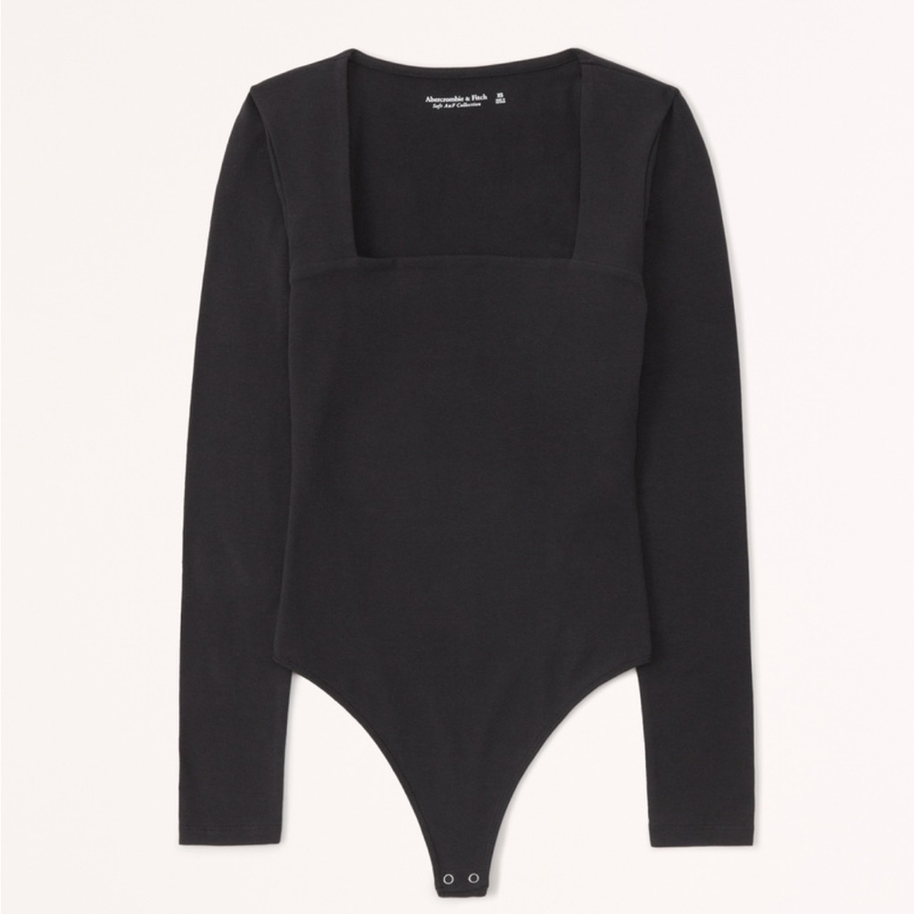 Long Sleeve Cotton Seamless Soft A&F Square Neck Bodysuit